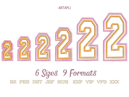 Double Applique Thin Narrow Athletic Font