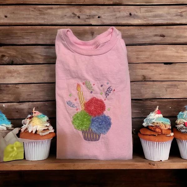 Fringed Cupcake Birthday Cake