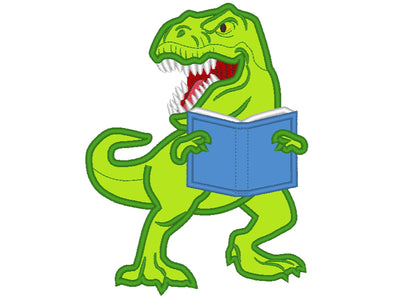 Dinosaur Reading Book Applique