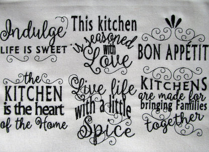 Kitchen Towel Lovely Quote Set