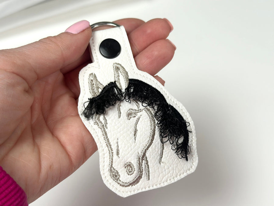 Fringed Mane Horse Keychain