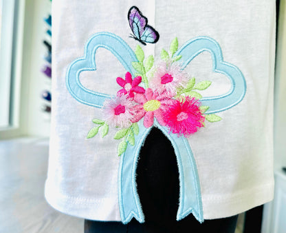 Fringed Flower and Heart Bow