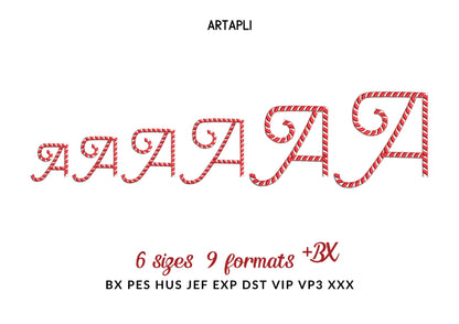 Classic 2-Color Candy Cane Font