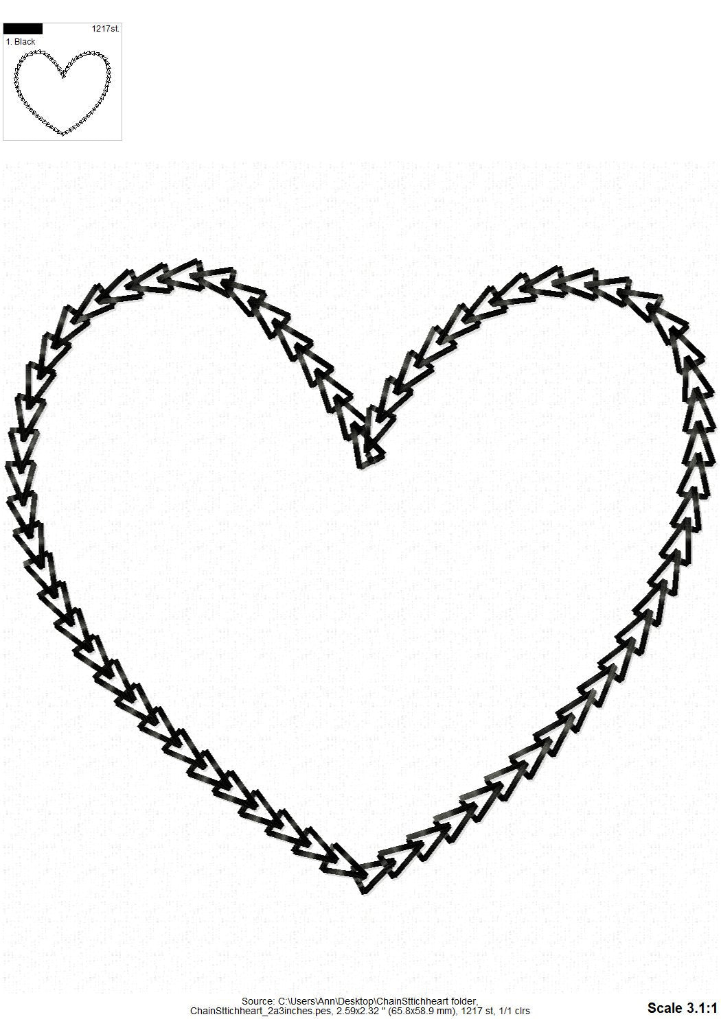 Quick Light Chain Stitch Heart