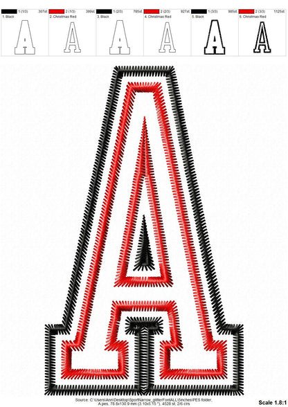 Big Glitter HTV Vinyl Narrow Sport Font