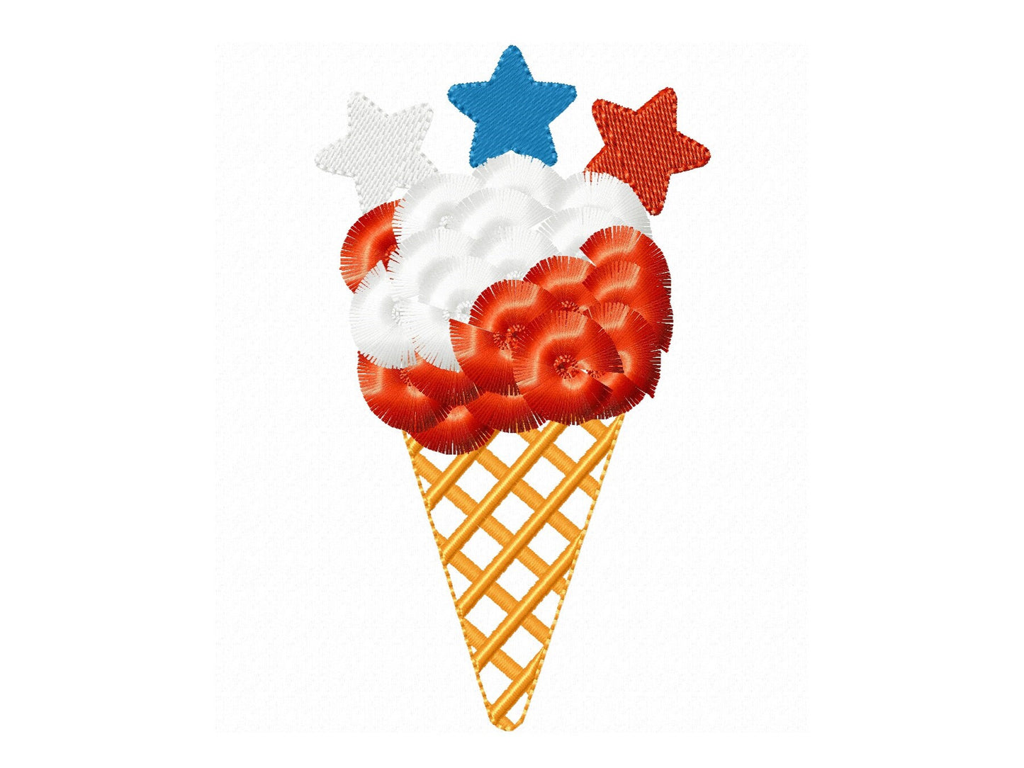 Patriotic Fringed Ice Cream Cone