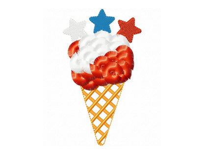 Patriotic Fringed Ice Cream Cone