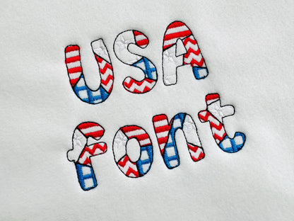 Patchwork Usa Flag Patterned Font