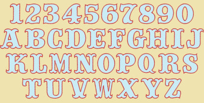 Zig Zag Outline Circus Font Applique