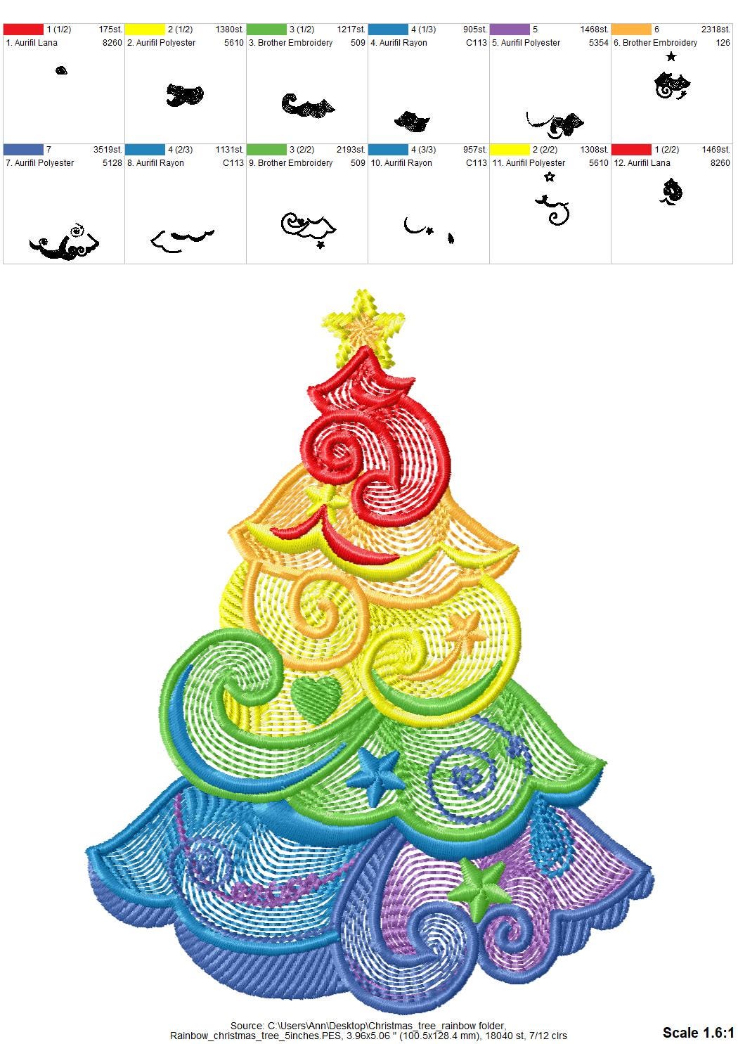 Rainbow Curl Christmas Tree