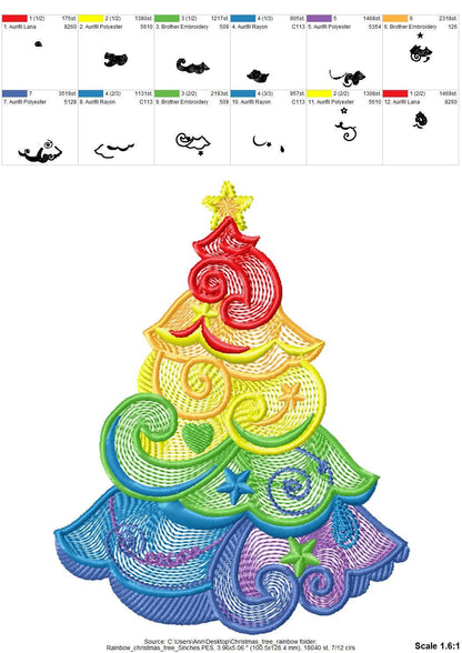 Rainbow Curl Christmas Tree