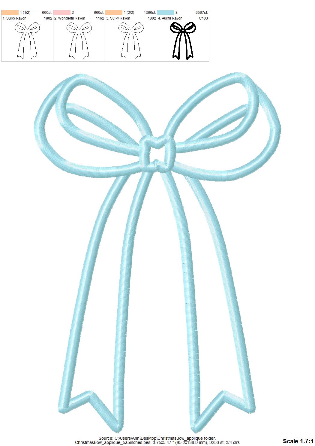 Classic Side Seam Bow Applique