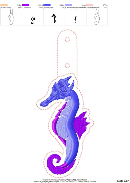 Fringed Seahorse Keychain