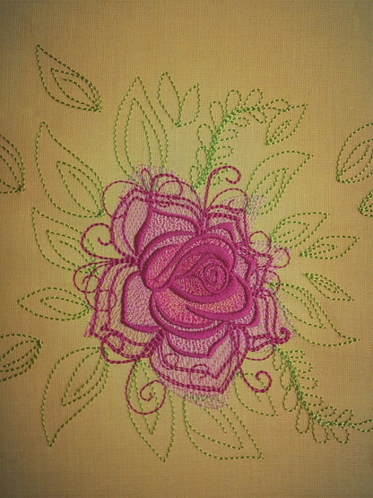 Swirl Shabby Chic Rose machine embroidery designs for embroidery hoops