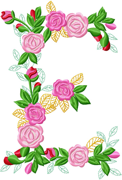 Delicate Roses Floral Font