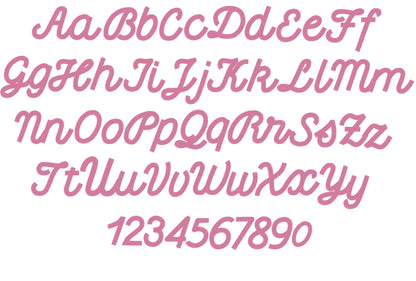 Fill Stitch and Outline Script Font Jelly