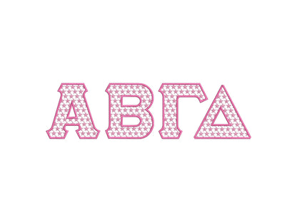 Star Patterned Sororities Greek Font