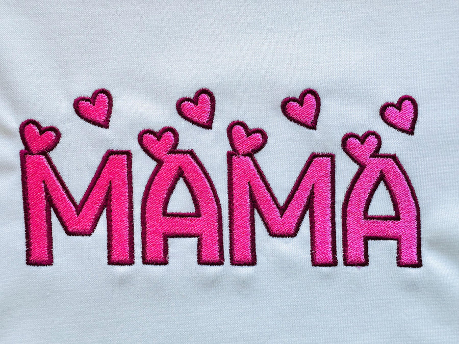 Heart Monogram FONT fill stitch and satin outline alphabet SET of 2