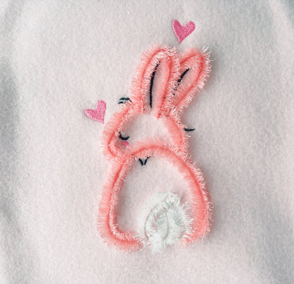 Fringed Little Easter Bunny Outline