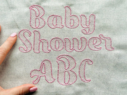 Puffy Bean Stitch Outline Handwritten Font