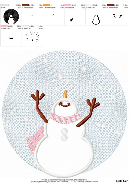 Embossed Towel Snowman