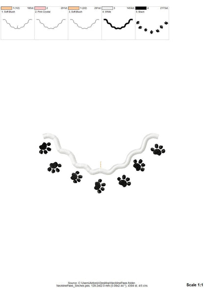 Scalloped Neckline Cutout With Paw
