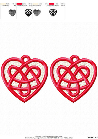 Celtic Knot Heart Earrings Charm