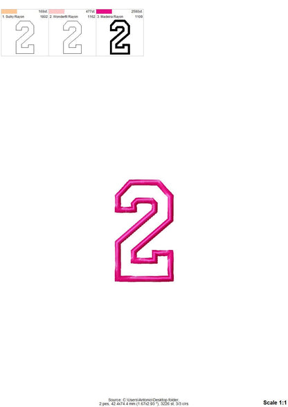 Narrow Varsity Athletic Sport Font Applique