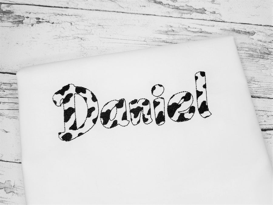 Cow Spots Patterned Font Daniel