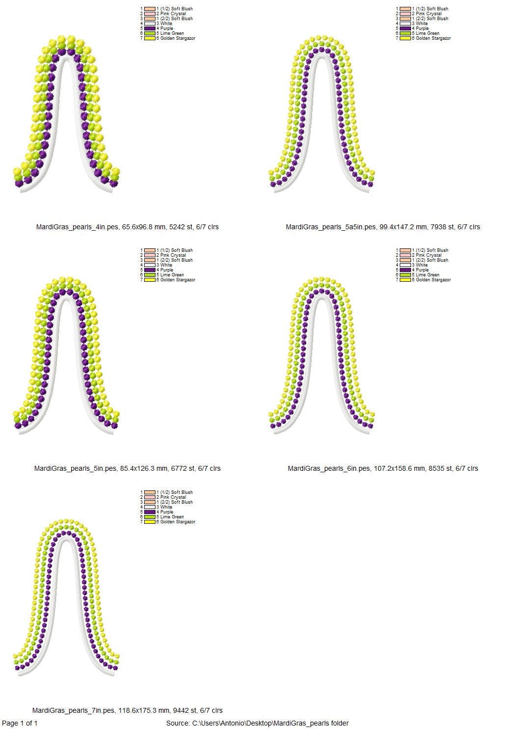 Mardi Gras Pearl Split Side Seam