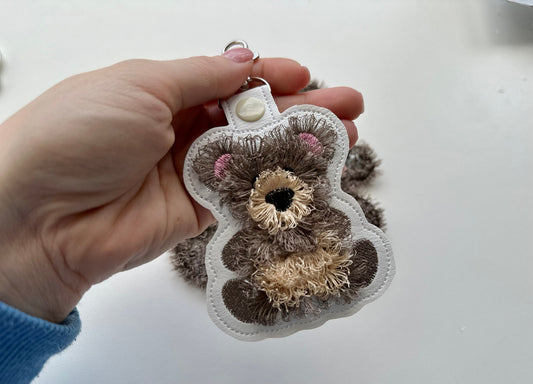 Fringed Teddy Bear Keychain