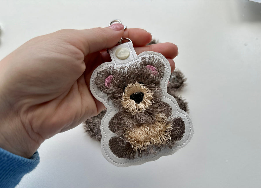 Fringed Teddy Bear Keychain