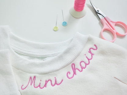 Tiny Chain FONT machine embroidery designs in mini sizes 0.6 up to 2