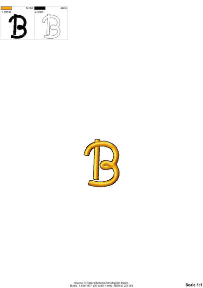 Satin Stitch and Outline Handwritten Font