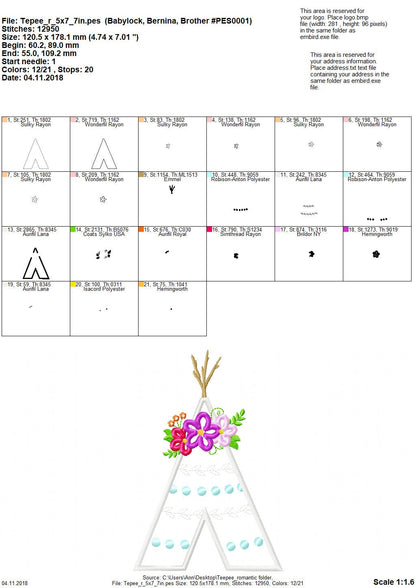 Tepee Teepee Tipi with Floral Crown