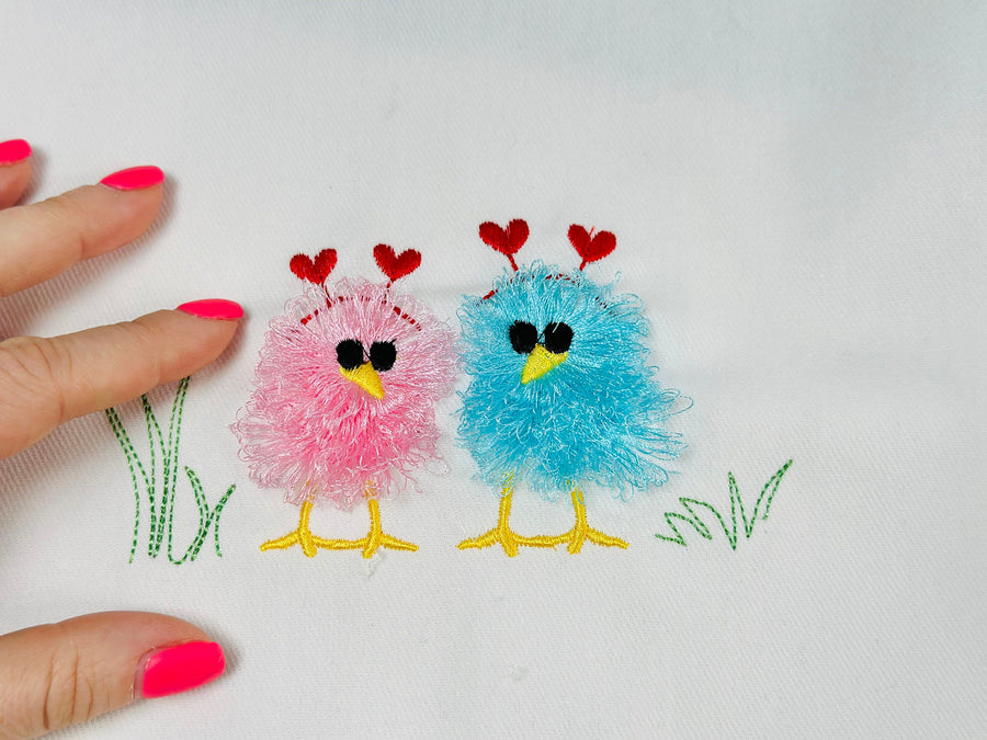 Little Fringed Valentine Chick 2 in a row