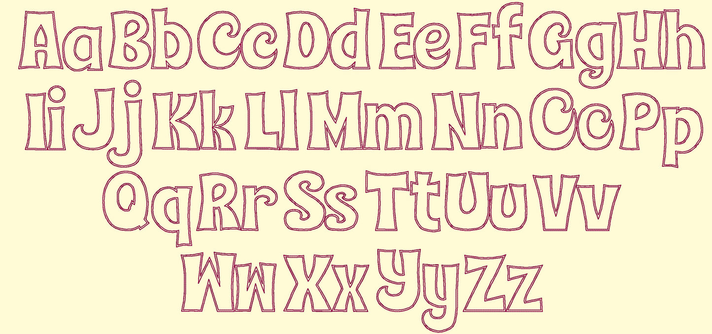 Raggedy Edge Applique Font Elon