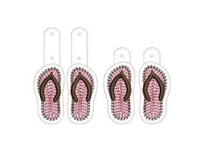 Summer Beach Flip Flops Keychain