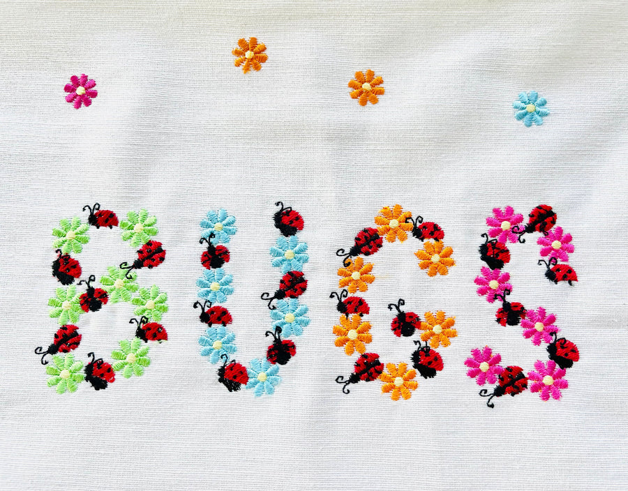 Ladybug and Daisy Country Floral Font