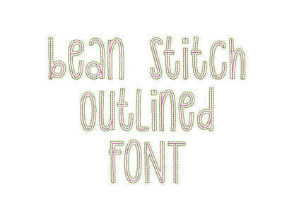Thin Outline Bean Stitch Font