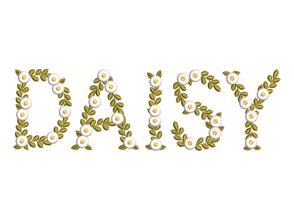Fringed Daisy Flower Floral Font
