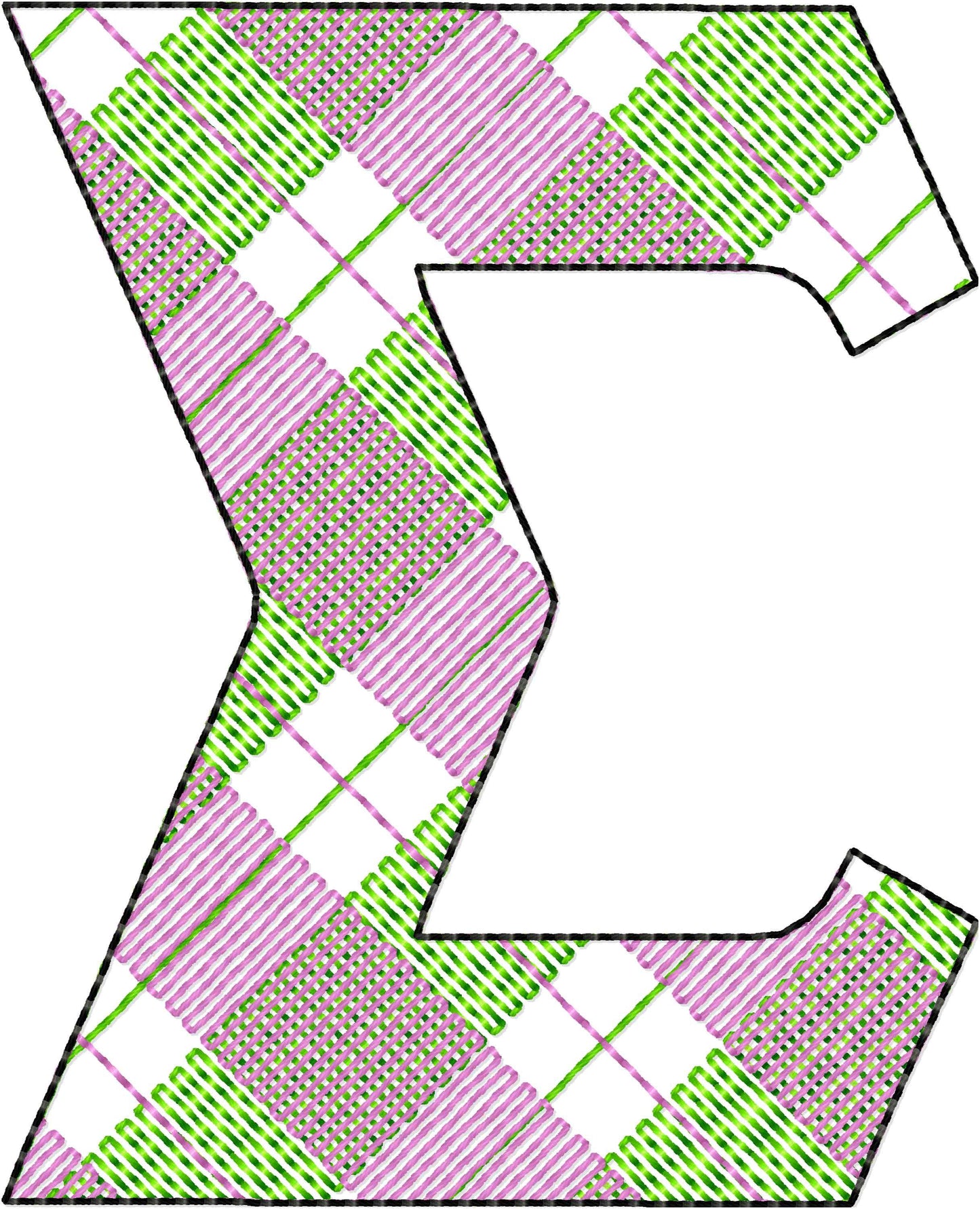 Gingham Plaid Patterned Sororities Greek Font