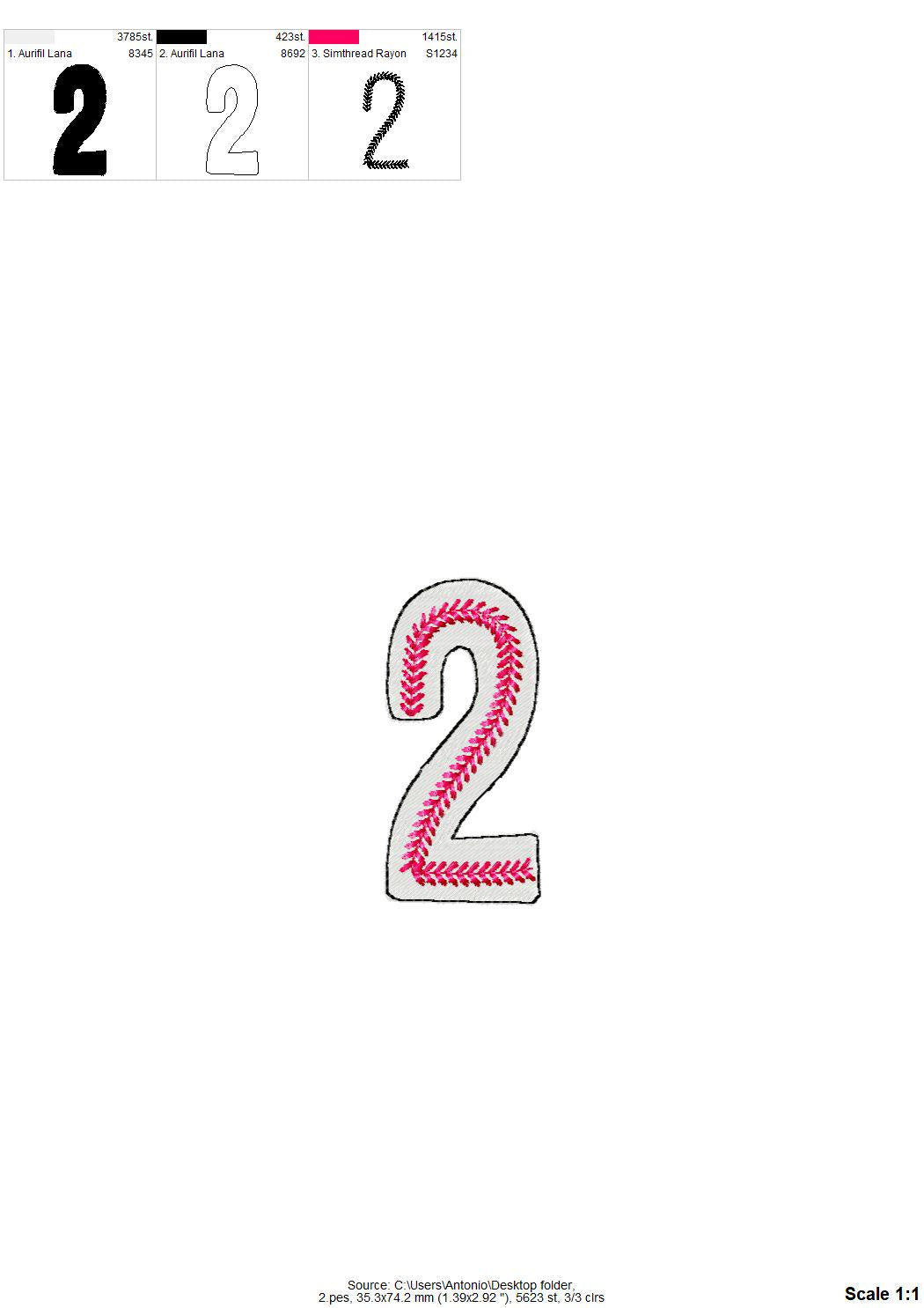 Baseball Fill Stitch Sports Font