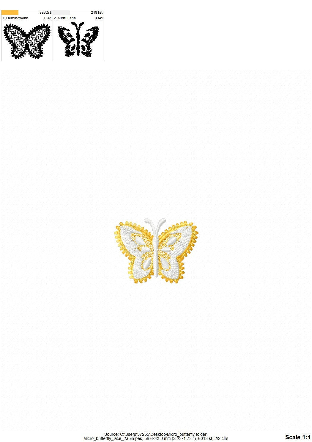 Small Mini Lace Butterfly FSL