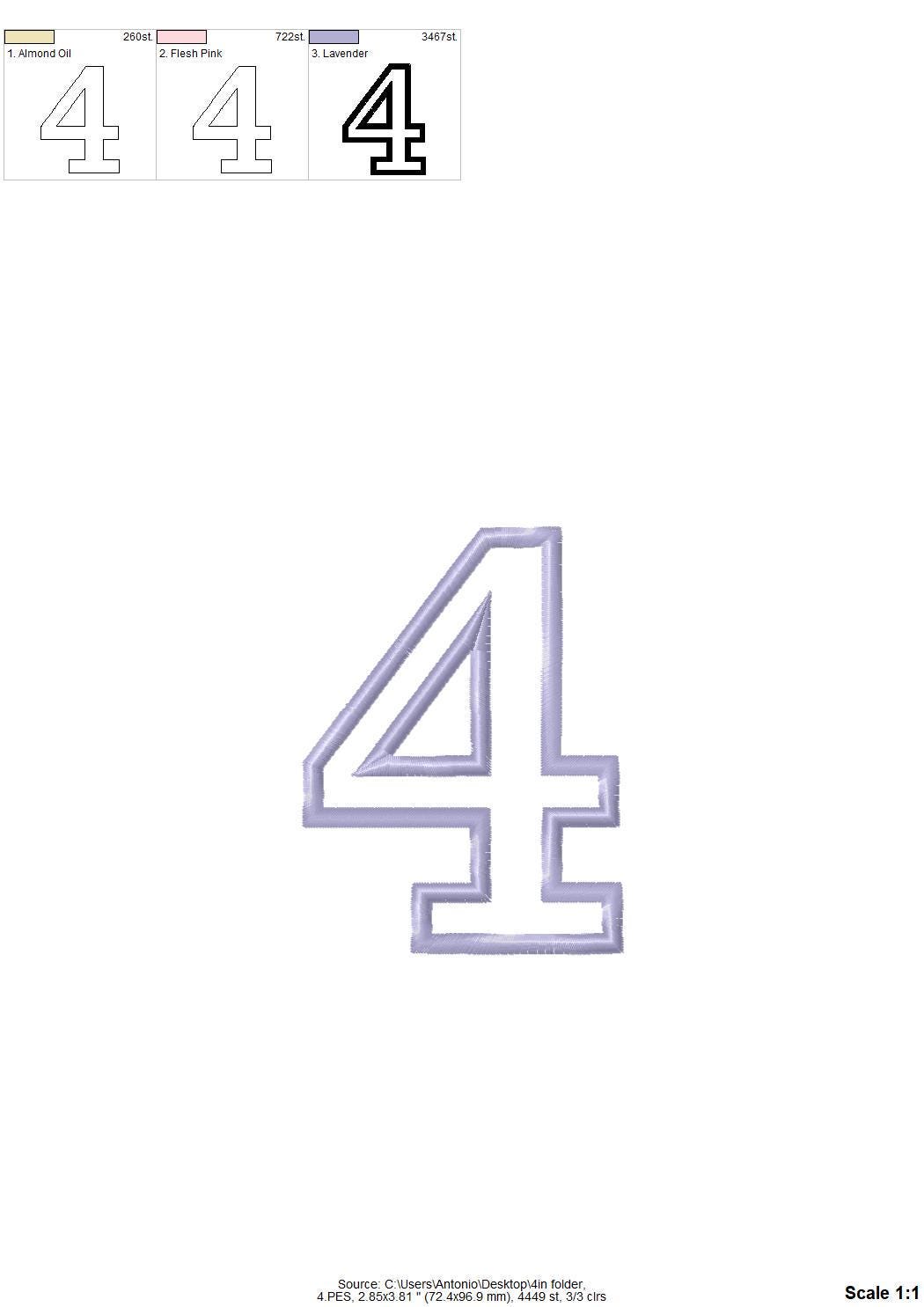 Classic Birthday Numbers Applique