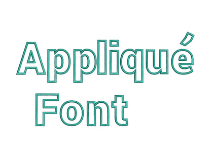 Satin Stitch Outline Block Font Applique