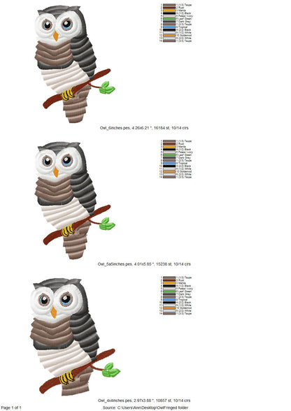 Fringed Cute Fluffy Owl