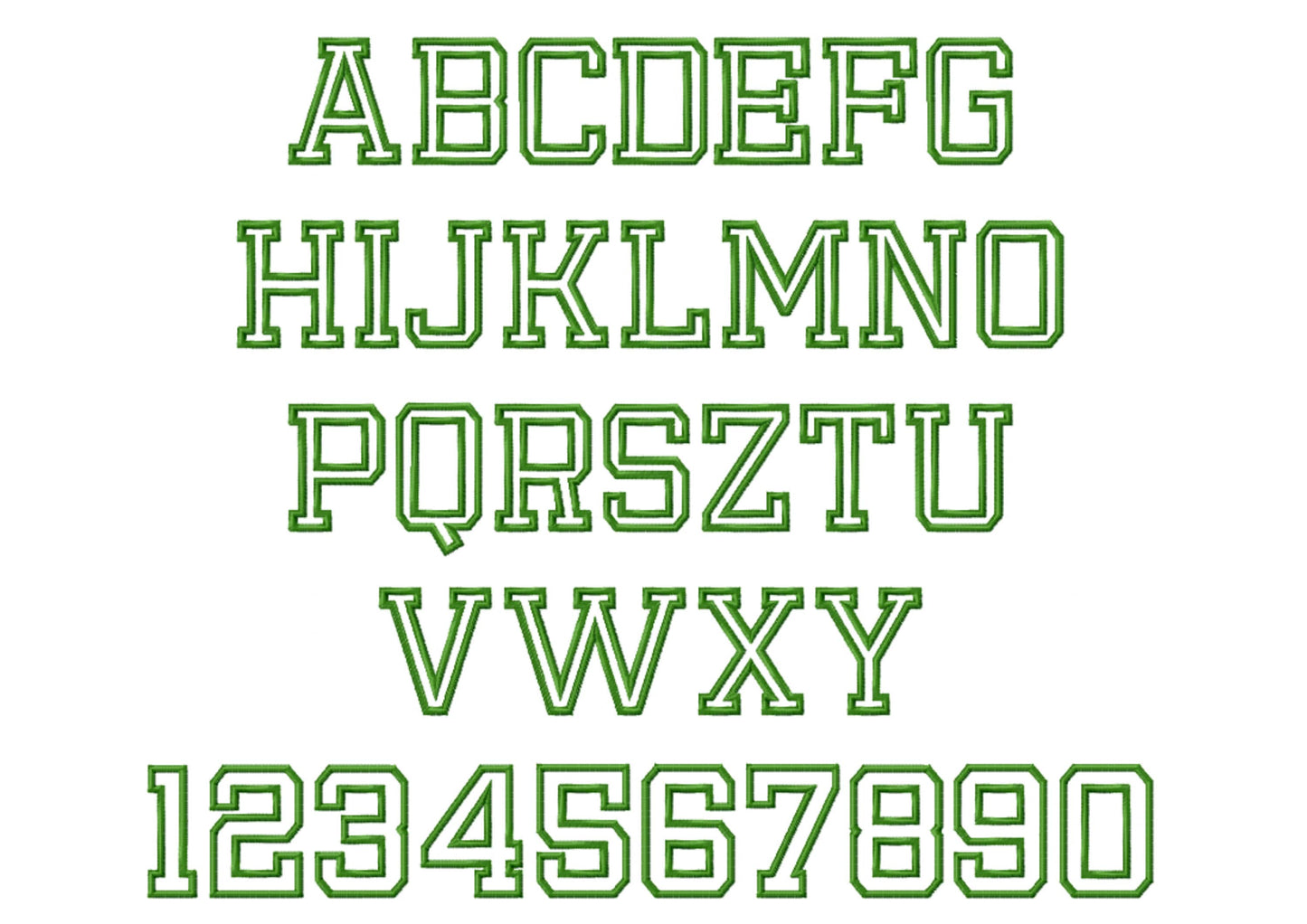 Thin Varsity Athletic Sport Font Outline