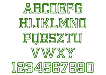 Thin Varsity Athletic Sport Font Outline
