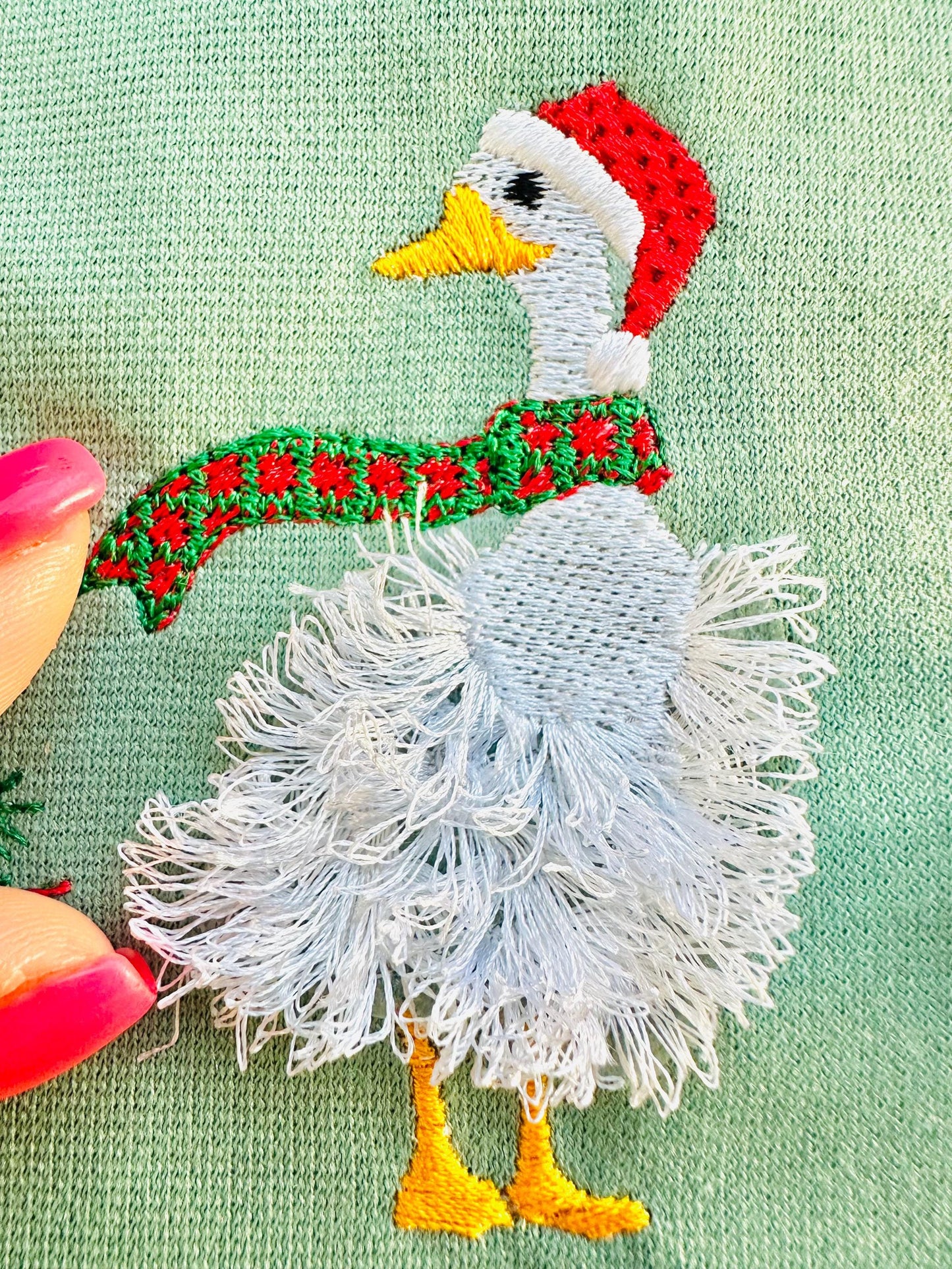 Merry Christmas Fringed Goose Duck